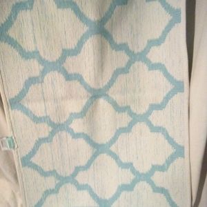 Threshold Throw rug turquoise and white, Chevron design
